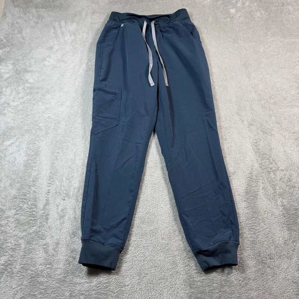 FIGS Zamora Jogger Scrub Pants Womens XS Blue Cargo Stretch Medical